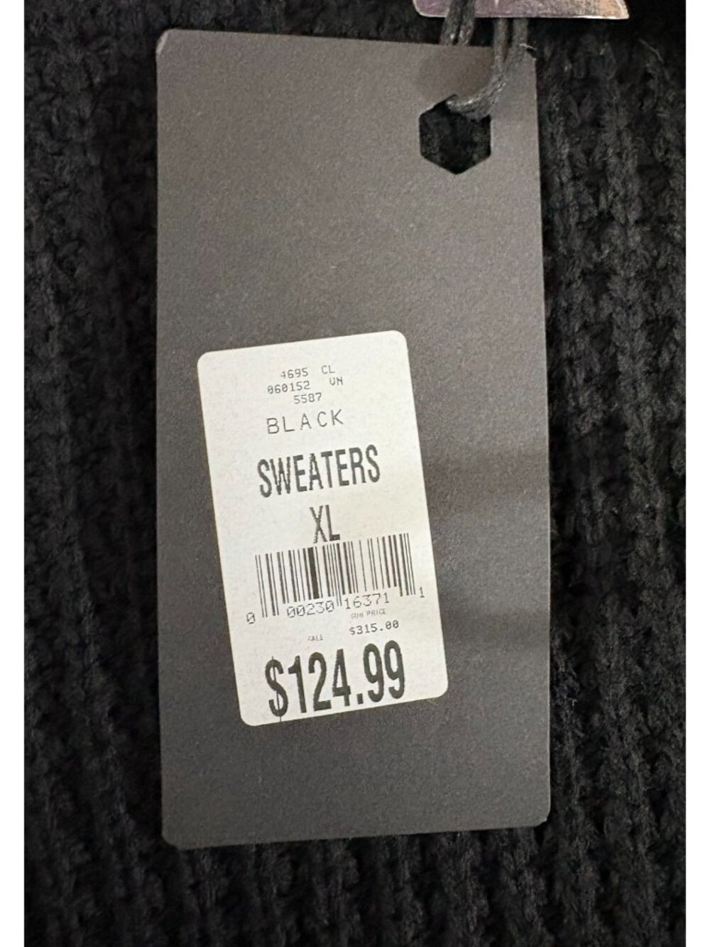 LCR Black Edition Knit Toggle Shawl Collar Cardigan sz XL color Black NWT $125 - Picture 5 of 12